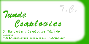 tunde csaplovics business card